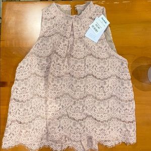 Pink lace tank top